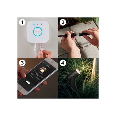Foco exterior conectado Philips Hue Lily White and Color Ambiance Extensión Negro