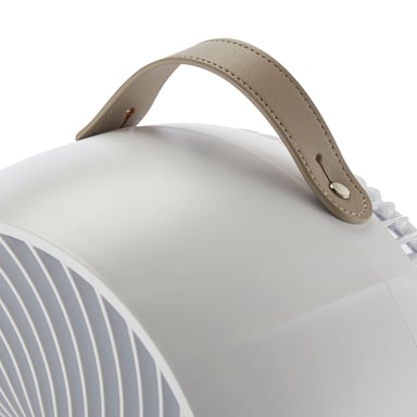 MEACO MeacoFan 1056, ventilador de aire, ideal para dormitorios y salas, ultra silencioso con oscilación 360°, motor de bajo consumo, 12 velocidades, control remoto, blanco