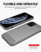 Coque pour Apple iPhone 11 PRO MAX en BRUSHED GRIS Housse de protection Étui en silicone TPU flexible, aspect inox et fibre de carbone