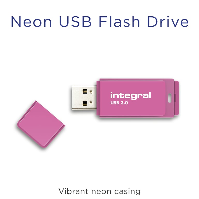 Integral INFD64GBNEONPK3.0 lecteur USB flash 64 Go USB Type-A 3.2 Gen 1 (3.1 Gen 1) Rose - Neuf