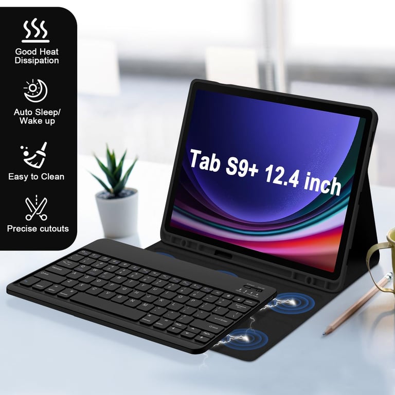 INF Étui de protection avec clavier pour Samsung Galaxy Tab Samsung Galaxy Tab S7+/S7 Plus - vue 2