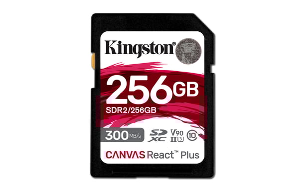 Tecnologia Kingston 256 GB Canvas React Plus SDXC UHS-II 300R/260W U3 V90 per Full HD/4K/8K
