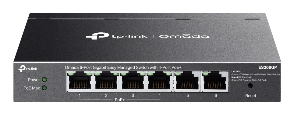 TP Link Omada ES206GP commutateur réseau Géré Gigabit Ethernet 101001000 Connexion Ethernet supportant 'alimentation via ce port PoE Neuf