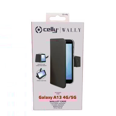 Celly Wally coque de protection pour téléphones portables 16,5 cm (6.5'') Étui avec portefeuille Noir Samsung Galaxy A13 5G