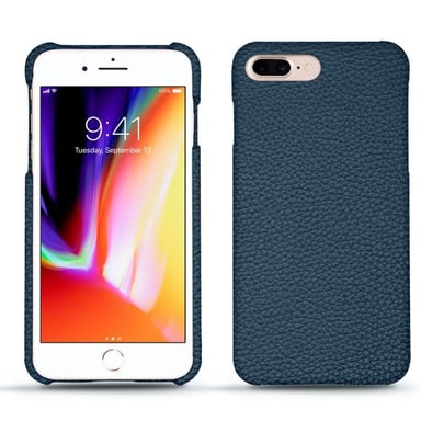 Coque cuir Apple iPhone 8 Plus -  - Bleu - Cuir grainé