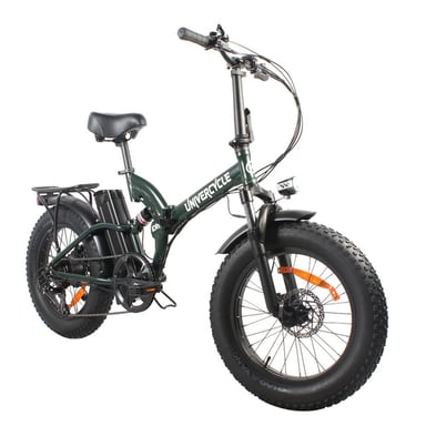 Vélo électrique tout suspendu Univercycle B4, batterie 48 V 13 Ah, freins à disque hydrauliques - Vert