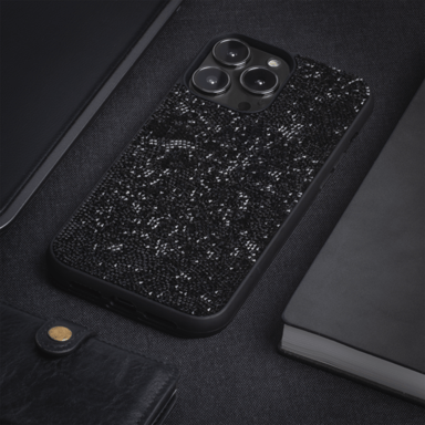 Custodia Bling Strass per Apple iPhone 14 Pro Max, nero notte