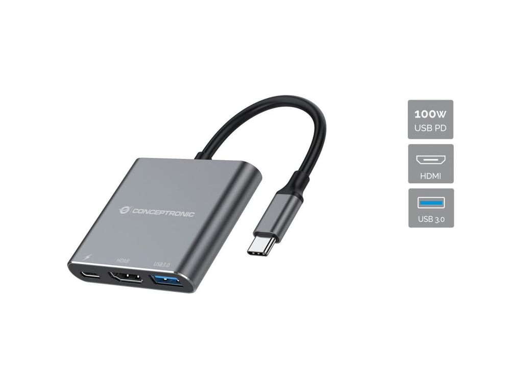 Conceptronic DONN18G station d'accueil Avec fil USB 3.2 Gen 1 3.1 Gen 1 Type C Neuf