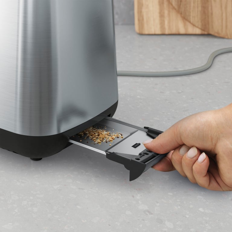 Grille-pain électrique 2 tranches Electrolux E3T1-3ST 800 W en acier inoxydable noir - Neuf