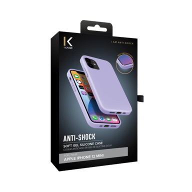 Funda antigolpes de gel de silicona suave para Apple iPhone 12 mini, Violeta lila