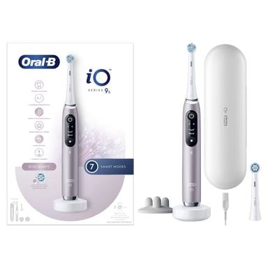 Spazzolino rotante oscillante per adulti Oral-B iO 9S Rosa, Bianco