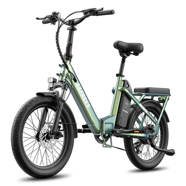 Vélo électrique pliant FAFREES F20 Flex, batterie amovible 25 Ah, 7 vitesses pour les trajets urbains - vert éclatant
