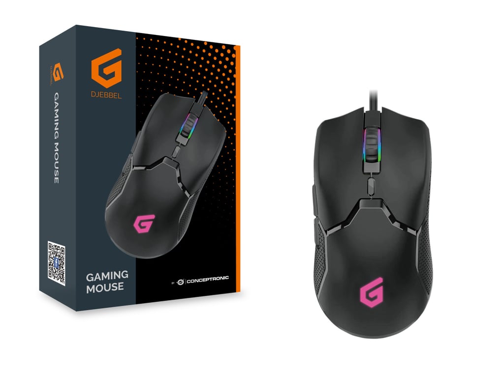 Souris Gaming Conceptronic DJEBBEL04B – Capteur Optique 6400 DPI, 6 Boutons Programmables - vue 3