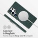 Accezz Coque arrière en cuir avec Magsafe pour Samsung Galaxy S25 Ultra - Cedar Green