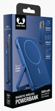 Fresh 'n Rebel 228300 batería externa Polímero de litio 5000 mAh Cargador inalámbrico Azul