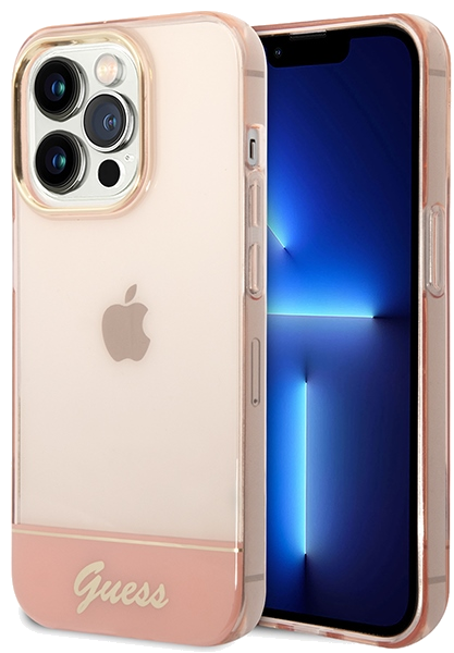 Guess étui pour iPhone 14 Pro 6,1 -étui rigide rose