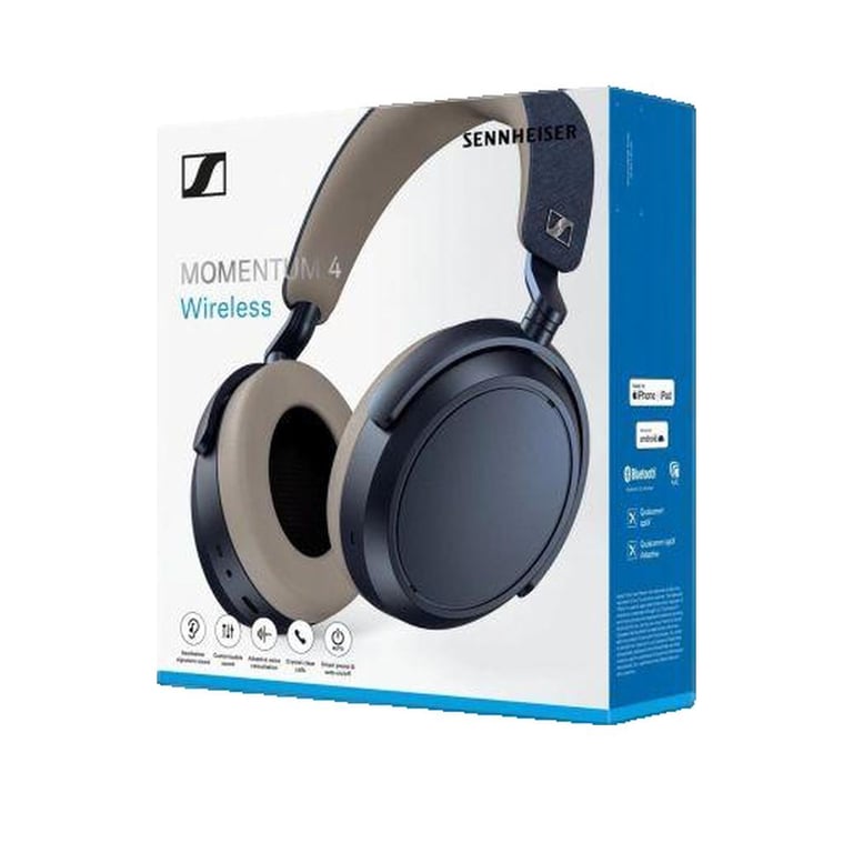 Casque Sennheiser Momentum 4 sans fil 60h Batterie Bleu - Neuf