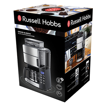 Russell Hobbs Grind and Brew Glass Carafe Totalmente automática Cafetera de filtro 1,25 L