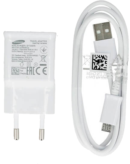 Chargeur RED samsung micro usb 2A quickcharge blanc