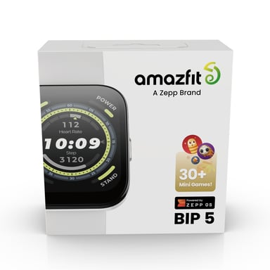 Amazfit Bip 5 4,85 cm (1.91'') TFT 45.9 mm Numérique 320 x 380 pixels Écran tactile Blanc GPS (satellite)