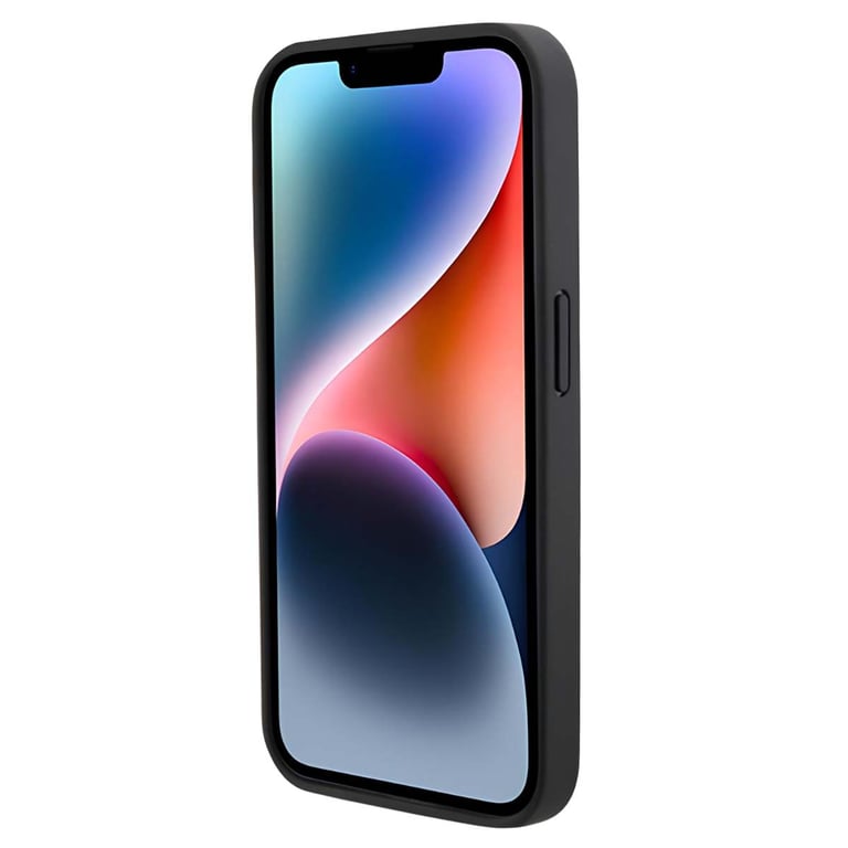Ferrari Coque en Cuir pour iPhone 15 Pro avec Logo Twist Métal Noir & Rouge - vue 3