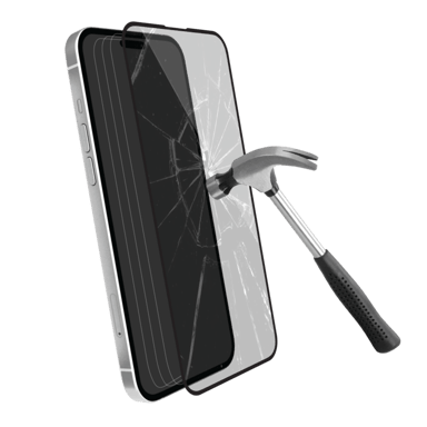 Protection d€™écran antibactérienne en verre trempé ultra-résistant à  bords incurvés pour Apple iPhone 15 Plus, Noir
