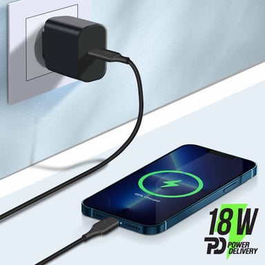 Cable USB-C a Lightning de Belkin (cable de carga rápida para iPhone 13, 13 Pro, 13 Pro Max, 13 mini y modelos anteriores; cable USB-C Boost Charge con certificación MFi; negro, 1 m).