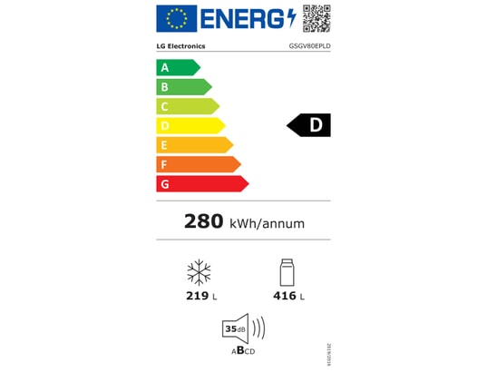 Réfrigérateur Américain LG GSGV80EPLD InstaView – 635 L, No Frost, Classe D - vue 5