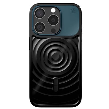 STM Funda MagSafe para iPhone 15 Pro con parte trasera ondulada resistente a los arañazos Negro