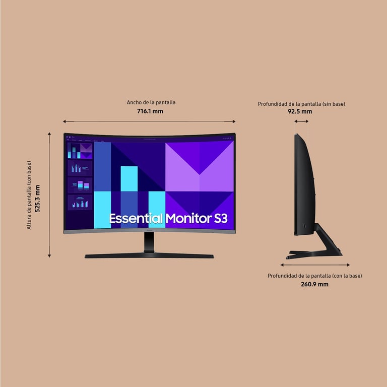 Samsung Écran PC S39GD 32'' Inclinable Incurvé FHD 1920x1080 100Hz VA 4ms GTG 250cdm² Contraste 3000 : 1 Eco Saving Plus Mode Eye Saver et Anti Scintillement LS32D392GAUXEN - vue 8