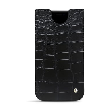 Pochette cuir Apple iPhone 11 -  - Noir - Cuir Abaca