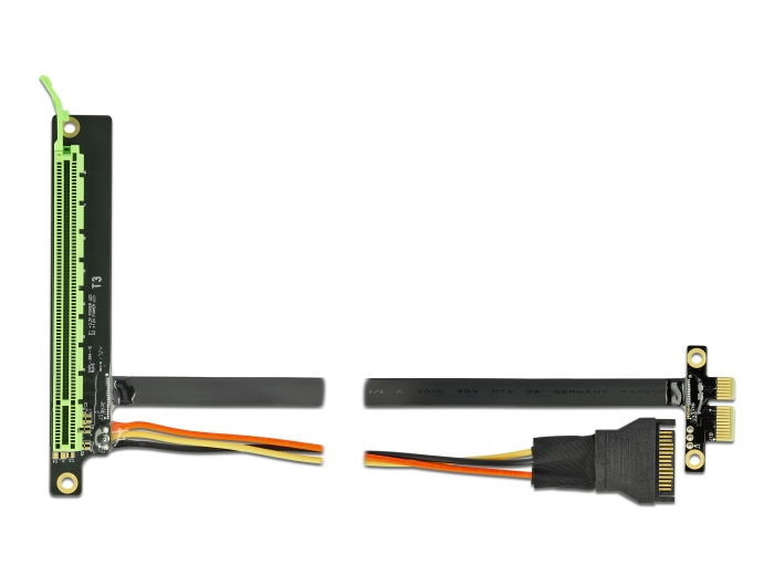 Delock Carte d'adaptation PCI Express x1 à x16, avec câble flexible de 80 cm Noir - vue 2