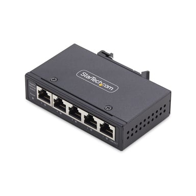 StarTech.com Switch di Rete Industriale non gestito a 5 porte 100/1000 Ethernet montaggio su guida DIN/parete Switch Gigabit IP30 robusto -40 - 75&degC 960V CC TAA (UNMANAGED SWITCH 5-PORT TAA - - 10/100/1000MBPS FANLESS IP30)