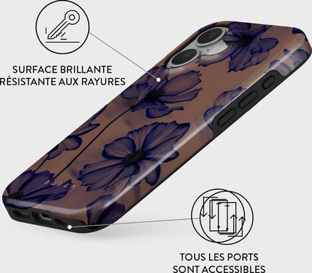 Burga Funda para iPhone 16 MagSafe Tough Shockproof Modelo Velvet Night Lavanda