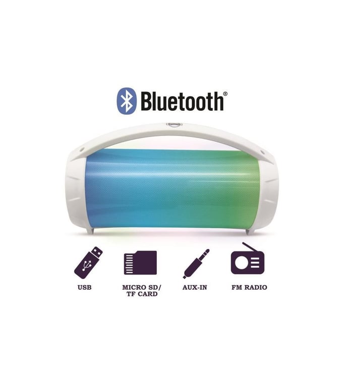 FLASHBOOM Enceinte Bluetooth portable entierement lumineuse avec micro  filaire détachable iParty - LEXIBOOK - Lexibook