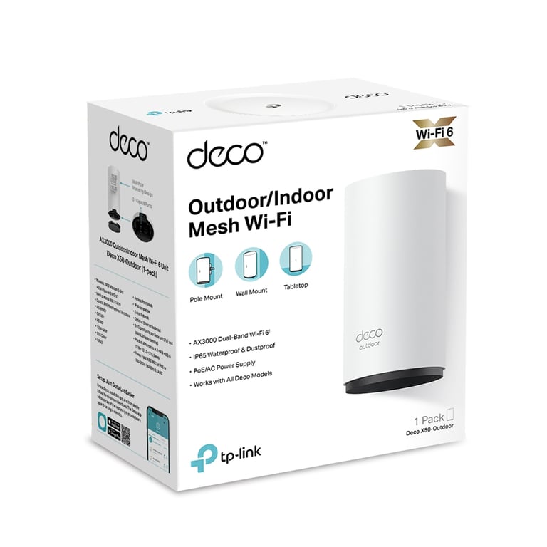 TP Link Deco X50 Outdoor Bi bande 2 4 GHz / 5 GHz Wi Fi 6 802.11ax 1 Interne Neuf - vue 3