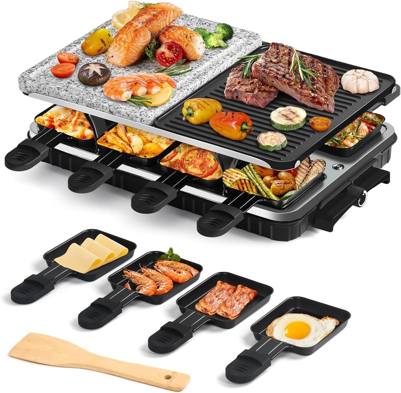 Raclette Cecotec 1400?W 8 pers. avec grill et pierre Neuf