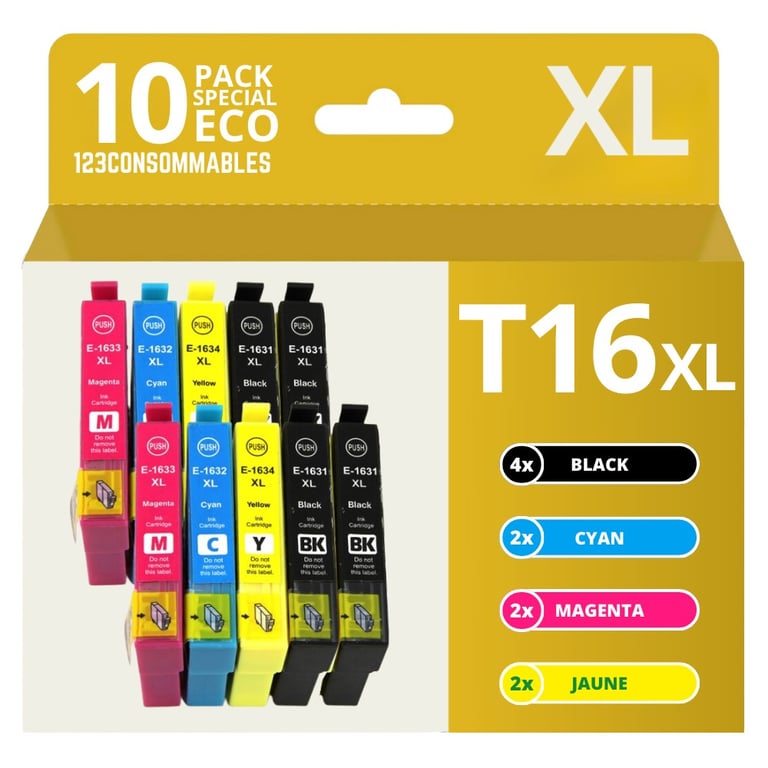 Pack 10 cartouches compatibles EPSON 16XL Neuf
