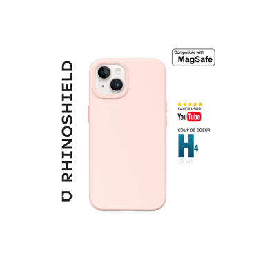 RhinoShield Coque Compatible avec [iPhone 14/13]   SolidSuit Compatible avec Magsafe - Coque Fine avec Technologie d'absorption des Chocs et Finition Premium Matte - Rose