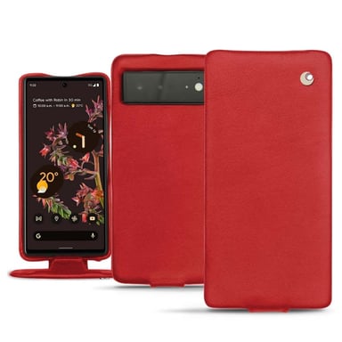 Housse cuir Google Pixel 6 -  - Rouge - Cuir lisse premium