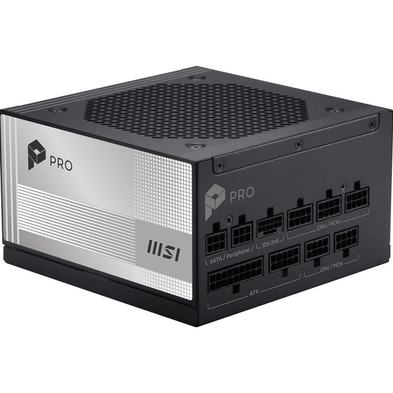 Alimentation modulaire MSI PRO A850PL PCIE5 ATX 3.1 850W 80 PLUS Platinum PCIe 5.0 Noir - Neuf