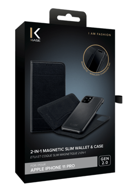 Custodia magnetica sottile GEN 2.0 2-in-1 e guscio per Apple iPhone 11 Pro, nero