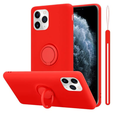 Coque pour Apple iPhone 11 PRO MAX en LIQUID RED Housse de protection Étui en silicone TPU flexible avec anneau