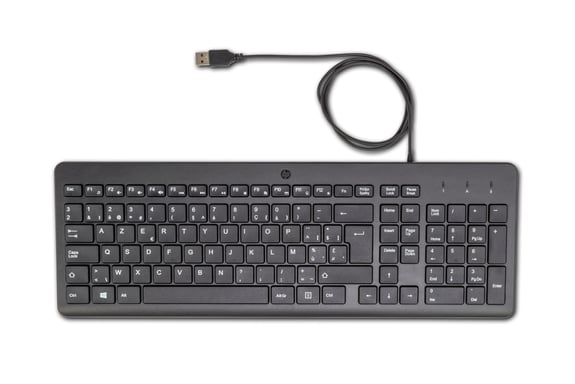 HP 150 Wired Keyboard clavier Universel USB AZERTY Belge Noir - Neuf