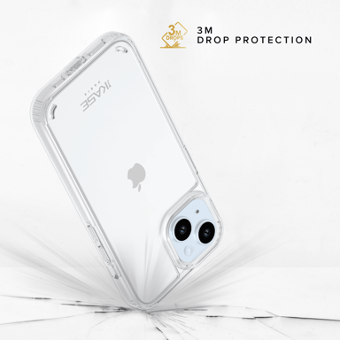 Custodia antiurto ibrida antibatterica invisibile per Apple iPhone 15, trasparente