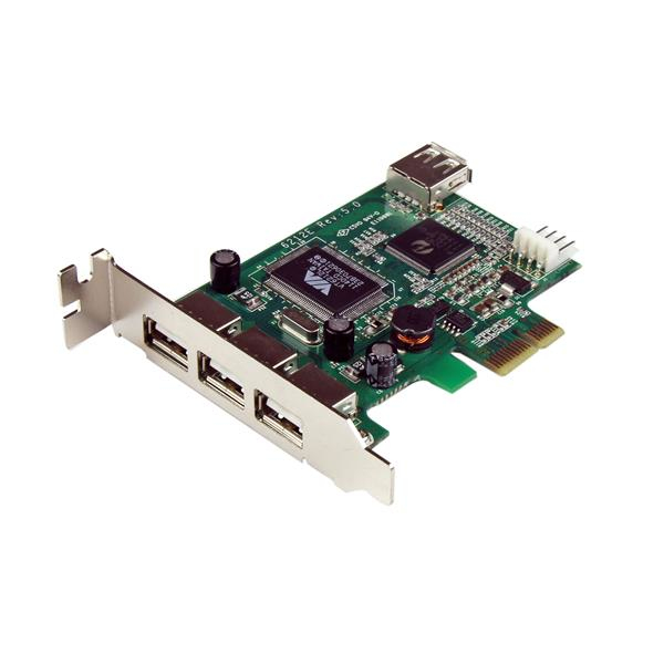 StarTech.com Carte Adaptateur PCI Express vers 4 Ports USB 2.0 Carte PCIe Interne Externe Neuf
