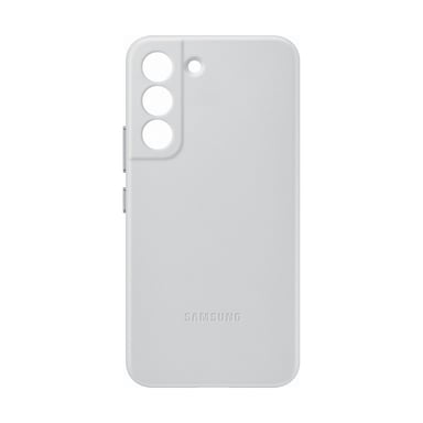 Samsung Funda de piel compatible con carga inalámbrica para Samsung Galaxy S22 5G Gris claro
