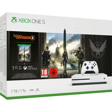 Microsoft Xbox One S + Tom Clancy's The Division 2 1000 Go Wifi Blanc