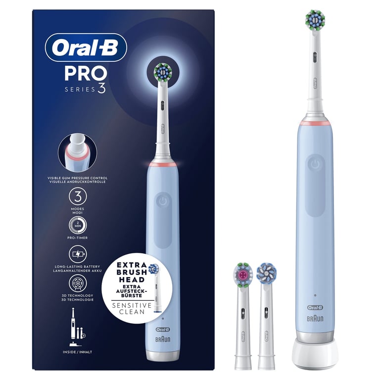 Oral-B PRO 3 3700 Blu Adulte Brosse à dents rotative oscillante Bleu - Neuf