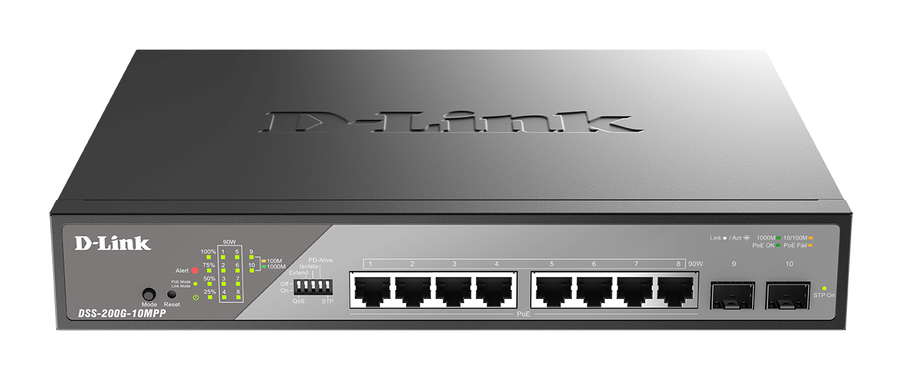 D Link 10 PORT DESKTOP GIGABIT POE - vue 2
